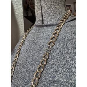 Gold tone long chain necklace